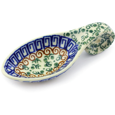 Polish Pottery Spoon 4&quot; Grecian Sea