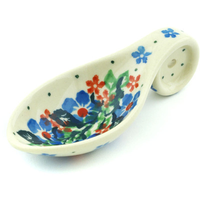 Polish Pottery Spoon 4&quot; Spring Wreath