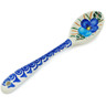 Polish Pottery Spoon 6&quot; Blue Pansy