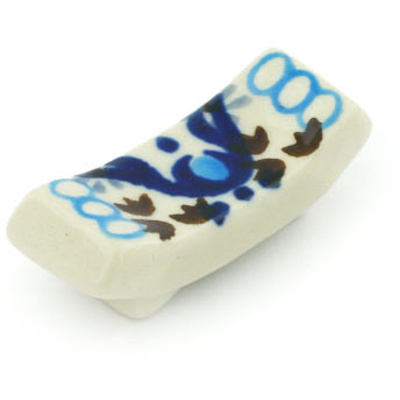 Polish Pottery Spoon Rest 2&quot; Blue Ice