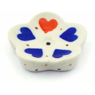 Polish Pottery Spoon Rest 2&quot; Heart Of Hearts