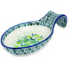 Polish Pottery Spoon Rest 7&quot; Evergreen Wreath