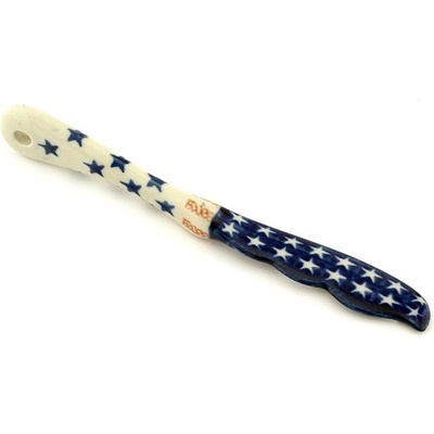 Polish Pottery Spreading Knife 7&quot; Stars And Stripes
