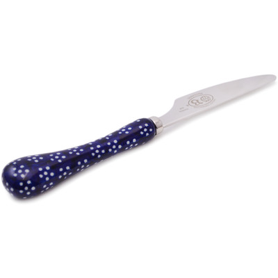 Polish Pottery Stainless Steel Knife 8&quot; Midnight Daisies
