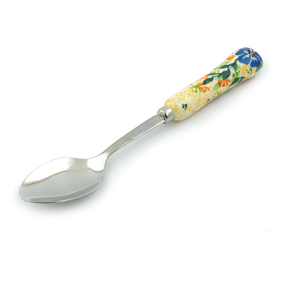 Polish Pottery Stainless Steel Spoon 6&quot; Spring UNIKAT