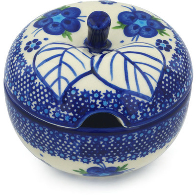 Polish Pottery Sugar Bowl 15 oz Bleu-belle Fleur