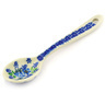 Polish Pottery Sugar Spoon Blue Spring Wreath