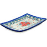 Polish Pottery Sushi Tray 7&quot; Pink Forget Me Not UNIKAT