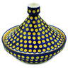 Polish Pottery Tagine Pot 57 oz Yellow Dots