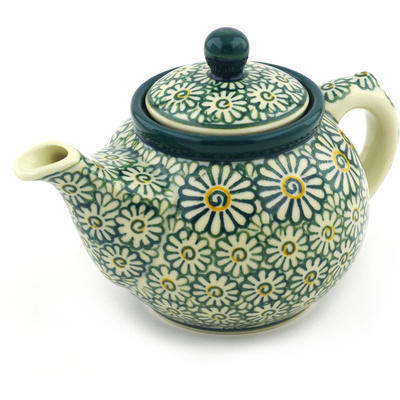Polish Pottery Tea or Coffee Pot 13 oz Spring Fling