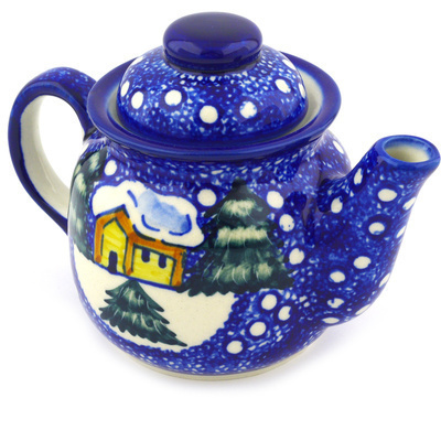 Polish Pottery Tea or Coffee Pot 17 oz UNIKAT