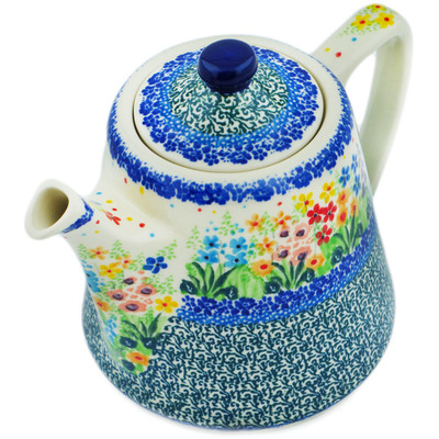 Polish Pottery Tea or Coffee Pot 29 oz Colors Of The Wind UNIKAT