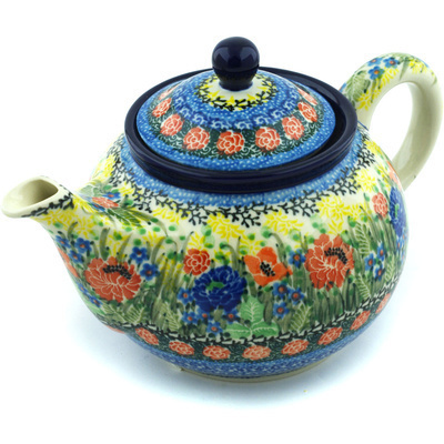 Polish Pottery Tea or Coffee Pot 3&frac12; cups Splendid Vase UNIKAT