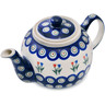 Polish Pottery Tea or Coffee Pot 4 Cup Tulip Pair Peacock