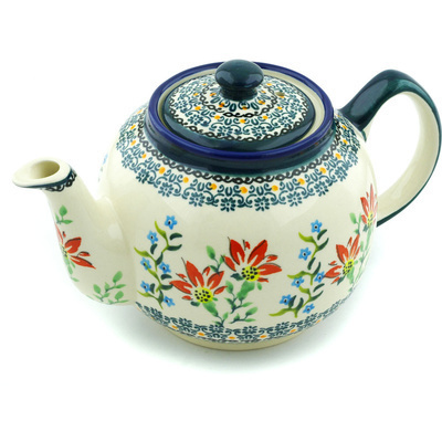 Polish Pottery Tea or Coffee Pot 4 Cup UNIKAT