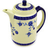 Polish Pottery Tea or Coffee Pot 42 oz Delicate Poppy