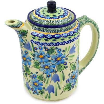 Polish Pottery Tea or Coffee Pot 42 oz Evangeline UNIKAT