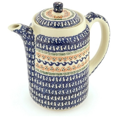 Polish Pottery Tea or Coffee Pot 42 oz Obsession