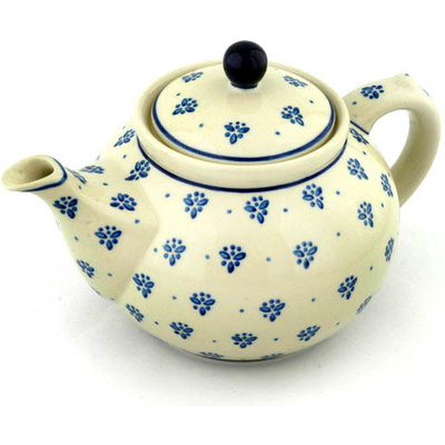 Polish Pottery Tea or Coffee Pot 5 cups Little Blue Bouquet
