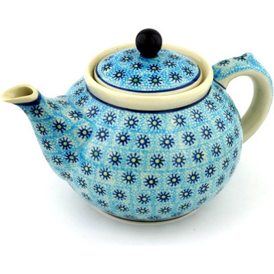 Polish Pottery Tea or Coffee Pot 5 cups Ocean Breeze