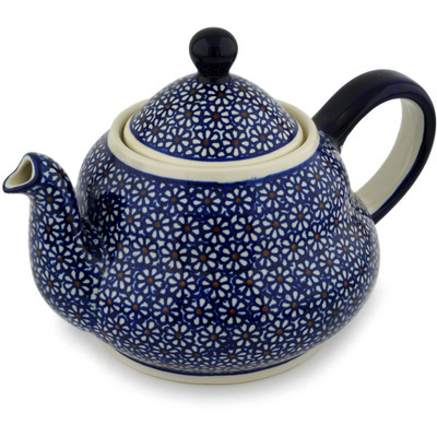 Polish Pottery Tea or Coffee Pot 52 oz Daisy Dreams