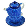 Polish Pottery Tea Set for One 17 oz Deep Into The Blue Sea