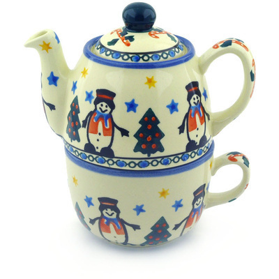 Polish Pottery Tea Set for One 19 oz