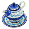 Polish Pottery Tea Set for One 22 oz Blooming Blues