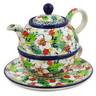 Polish Pottery Tea Set for One 22 oz Country Boutique UNIKAT