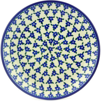 Polish Pottery Toast Plate Blue Mandala