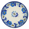 Polish Pottery Toast Plate Blue Spring Blue
