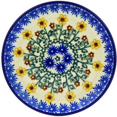 Polish Pottery Toast Plate Ring Of Sunflowers