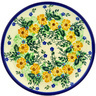 Polish Pottery Toast Plate Yellow Flower Wreath
