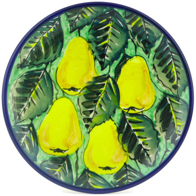 Polish Pottery Toast Plate Yellow Pears UNIKAT