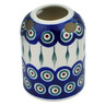 Polish Pottery Toothbrush Holder 4&quot; Peacock Leaves