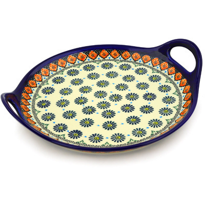 Polish Pottery Tray with Handles 13&quot; Sugar And Spice UNIKAT