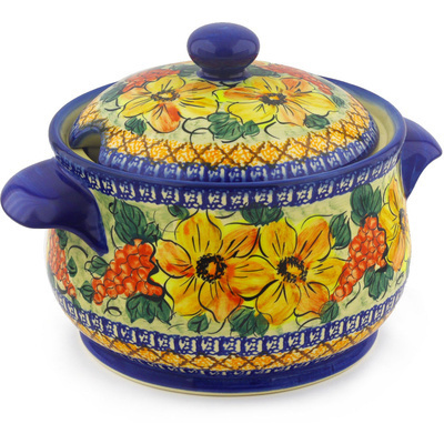 Polish Pottery Tureen 118 oz Colorful Bouquet UNIKAT