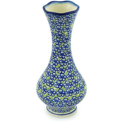 Polish Pottery Vase 10&quot; Fields Of Glory