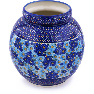 Polish Pottery Vase 11&quot; Baby Blue Bouquet UNIKAT
