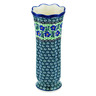 Polish Pottery Vase 11&quot; Swirling Emeralds