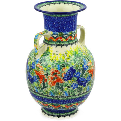 Polish Pottery Vase 12&quot; Floral Bounty UNIKAT