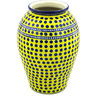 Polish Pottery Vase 12&quot; Sunshine And Dots