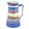 Polish Pottery Vase 13&quot; Patriotic Blooms UNIKAT