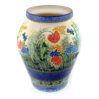 Polish Pottery Vase 16&quot; Garden Delight UNIKAT