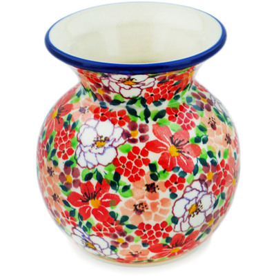 Polish Pottery Vase 4&quot; Summer Burst UNIKAT