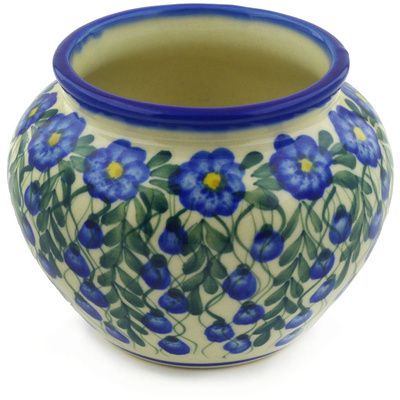 Polish Pottery Vase 5&quot; Blue Velvet Gardens