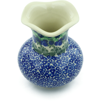 Polish Pottery Vase 5&quot; Blueberry Fields Forever