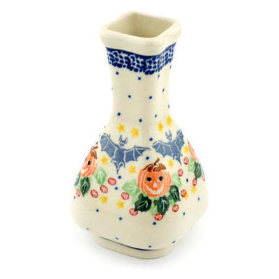 Polish Pottery Vase 5&quot; Happy Halloween