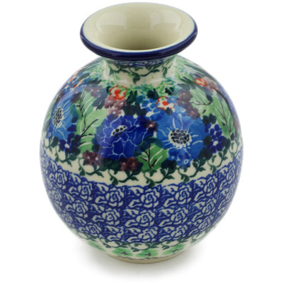 Polish Pottery Vase 5&quot; Hidden Meadow UNIKAT
