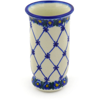 Polish Pottery Vase 5&quot; Spring Lattice